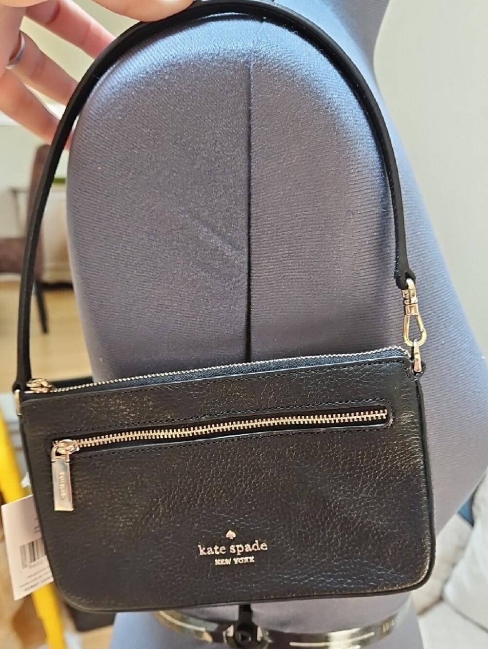 kate spade Black Leather Shoulder Pochette , Concertible Wrislet - Picture 3 of 8